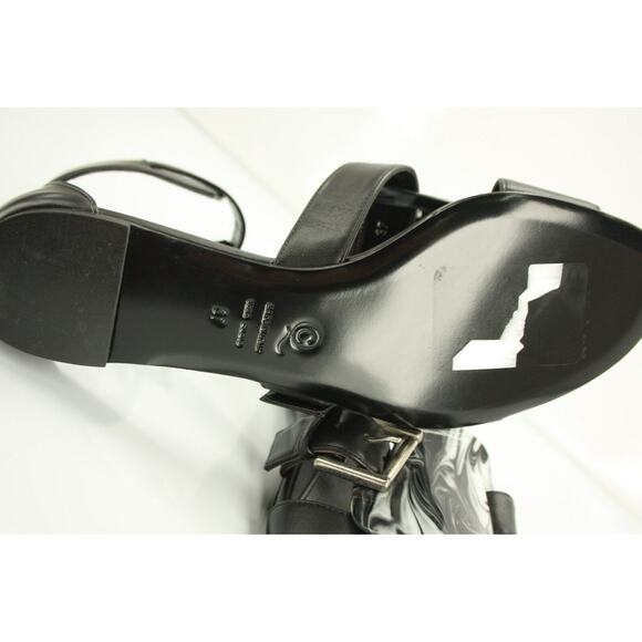 Alexander McQueen Black Leather Flat Ankle Strap Sandals Size 37 Womens New $895 - Picture 3 of 11